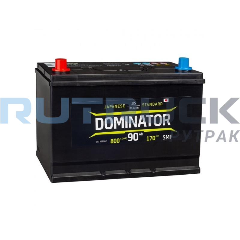 Аккумулятор JIS 6СТ-90VL (0) 90Ah 700A 306x173x220 полярность 0 клеммы A тип DOMINATOR 590322062